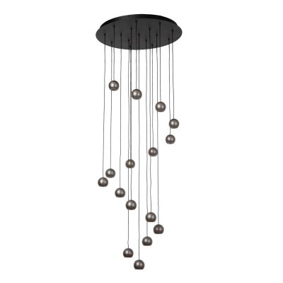 Lucide MONTANA - Pendant light - LED Dim. - CCT - 16x5,7W 2700K/4000K - Suitable for double-height spaces and high ceiling - Grey iron - Premium